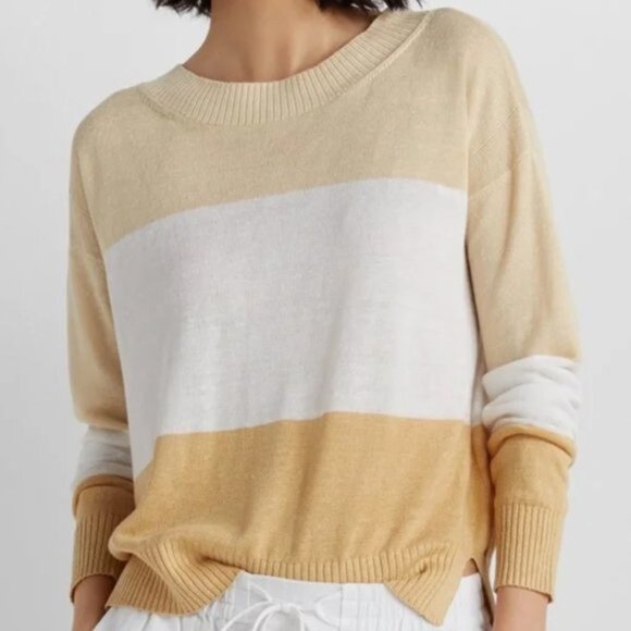 Club Monaco Striped Linen Boatneck Pullover Sweater - Picture 5 of 6